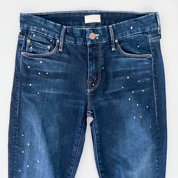 Mother Jeans The Looker Ankle Fray in All Work Paint Splatter Skinny - Picture 2 of 11